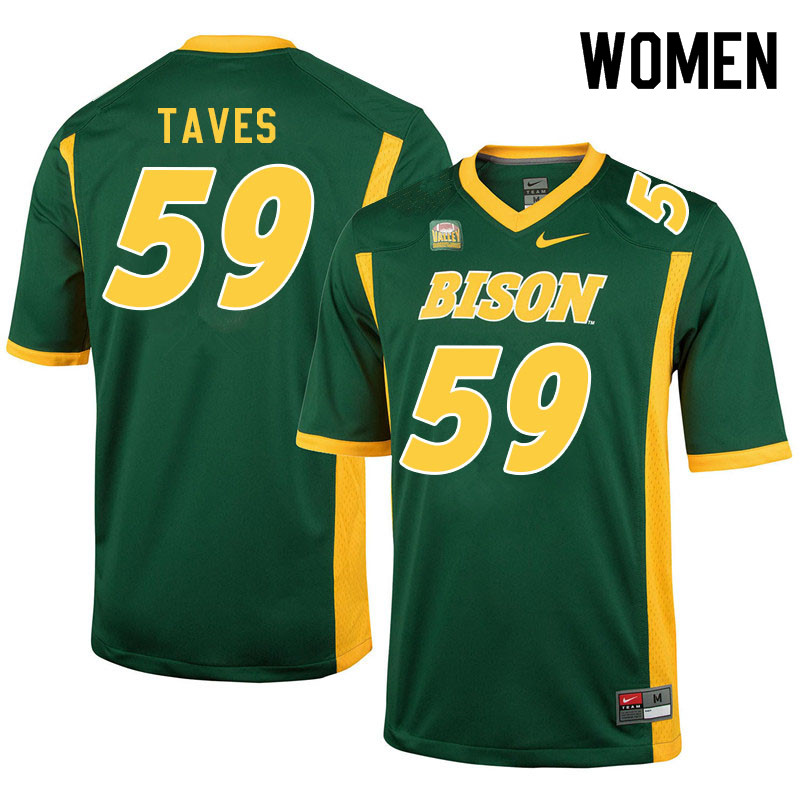 Women #59 Dylan Taves North Dakota State Bison College Football Jerseys Sale-Green